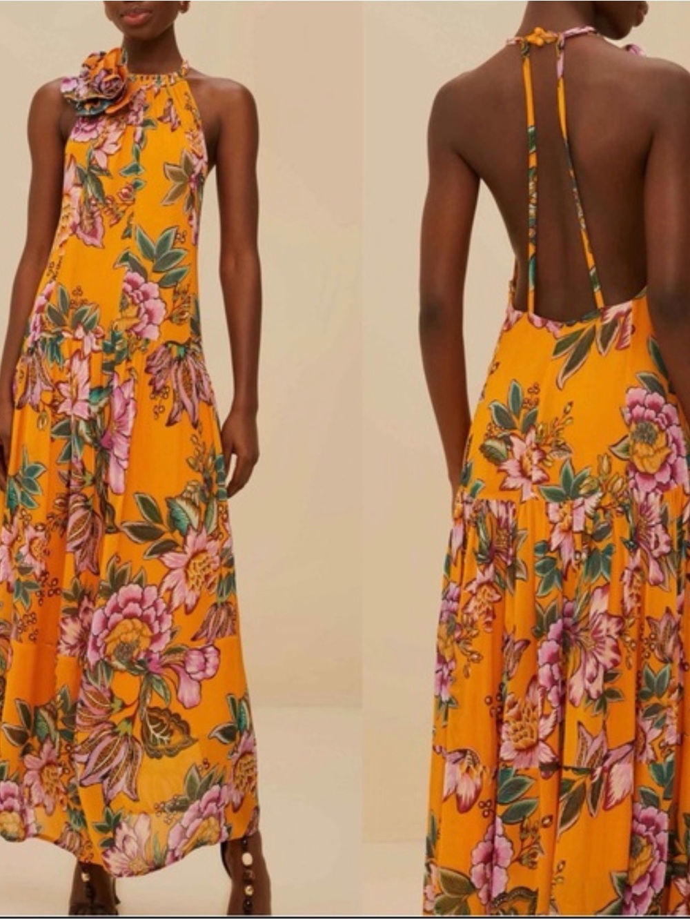 Farm Rio wonderful bouquet maxi dress nwot xl